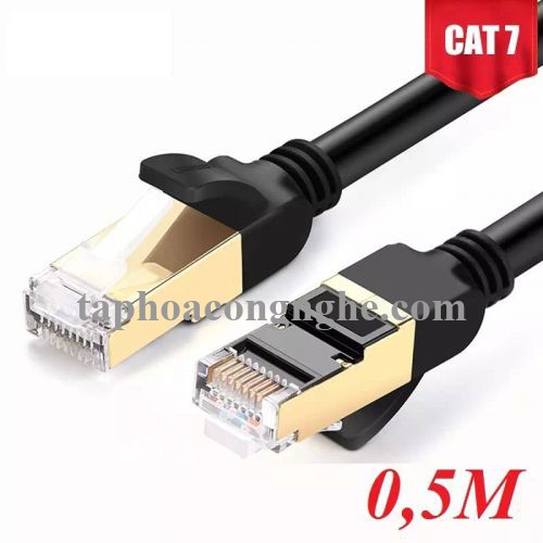 Ugreen 11229 0.5M màu Đen Cáp mạng LAN CAT7 STP chống nhiễu NW107 30011229
